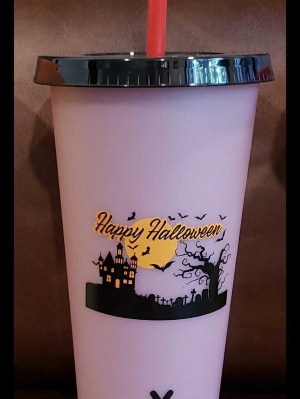 6 Color Changing Plastic 24 oz. Tumblers/Lids/Straws. Halloween Mix & Match NEW